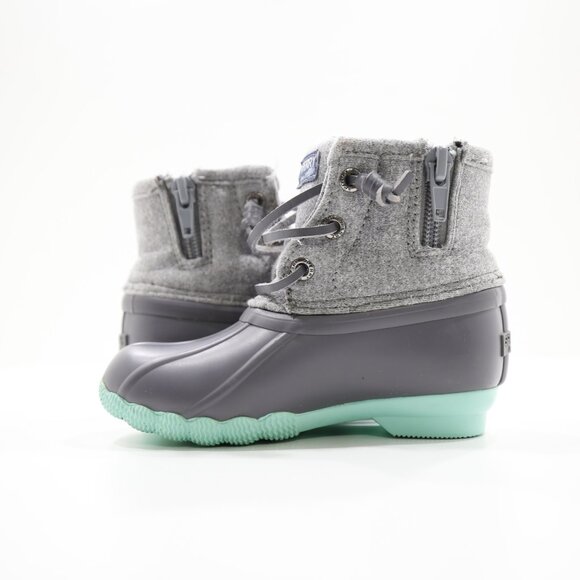 Sperry Saltwater Gray Nylon & Rubber Waterproof Rain Duck Boots - Toddler 7 - Picture 5 of 7